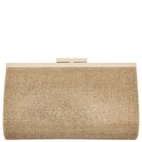 Women Nina Shoes Handbags | Winslet Gold Crystal Frame Clutch