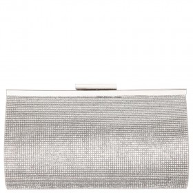 Women Nina Shoes Handbags | Winslet Silver Crystal Frame Clutch