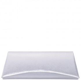 Women Nina Shoes Handbags | Zoey True Silver Reflective Suedette Clutch