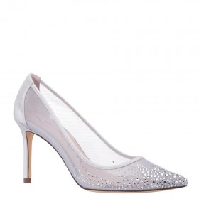 Women Nina Shoes Prom | Nalia True Silver Mesh With Faceted Crystals High-heel Pumps