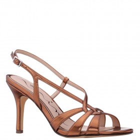 Women Nina Shoes Prom | Valley Bronze Metal Glaze High-heel Slingback Sandals