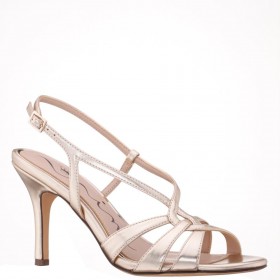 Women Nina Shoes Prom | Valley Platino Metallic Glaze High-heel Slingback Sandals