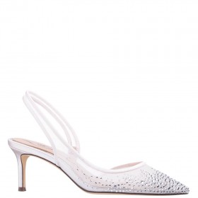 Women Nina Shoes Pumps | Nazaria Ivory Sling Back Mid-heel Pumps