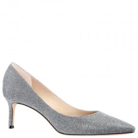 Women Nina Shoes Pumps | Nina60 Charcoal Metallic Textured Mid-heel Classic Pump