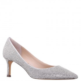 Women Nina Shoes Pumps | Nina60 Clear Crystal On True Silver Mid-heel Pump