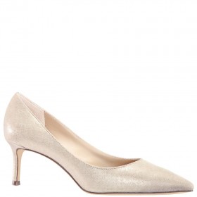 Women Nina Shoes Pumps | Nina60 Taupe Metallic Suedette Mid-heel Classic Pump