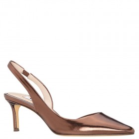 Women Nina Shoes Pumps | Nina60s Bronze Metallic Glaze Mid-heel Slingback Pumps