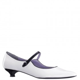 Women Nina Shoes Retro Shoes | Chic Eggshell Mary Jane Low-heel Pumps