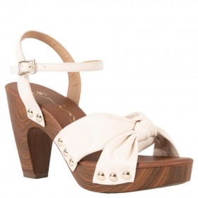 Women Nina Shoes Retro Shoes | Pop Antique White Ankle Strap High-heel Platform Sandals