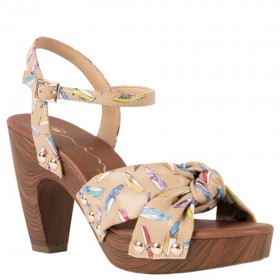 Women Nina Shoes Retro Shoes | Pop Beige Ankle Strap High-heel Platform Sandals