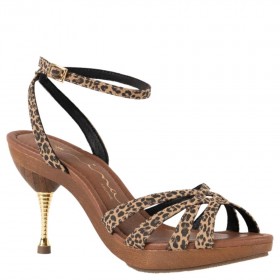 Women Nina Shoes Retro Shoes | Remi Dark Cheetah Ankle Strap High-heel Platform Sandals