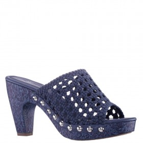 Women Nina Shoes Retro Shoes | Ursula Indigo Slip On High-heel Platform Sandals