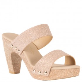 Women Nina Shoes Retro Shoes | Vegas Nude Slip On High-heel Platform Sandals