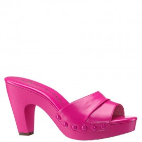Women Nina Shoes Retro Shoes | Vibe Hot Pink Slide Sandal On A Platform Bottom