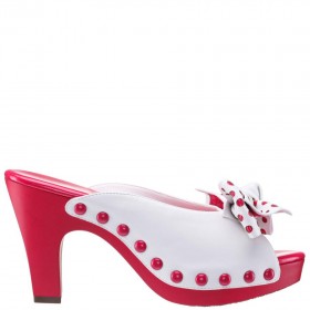 Women Nina Shoes Retro Shoes | Vyvian White Bow Slide On A Platform Bottom