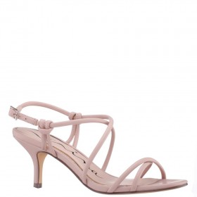 Women Nina Shoes Sandals | Bright Nude Faux Leather Strappy Slingback Sandals