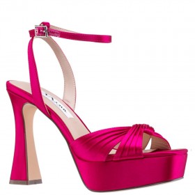 Women Nina Shoes Satin Shop | Angie Parfait Pink Ultra-high Platform Sandal With Sculpted Heel