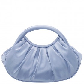 Women Nina Shoes Satin Shop | Bren Icy Blue Satin Handle Satchel