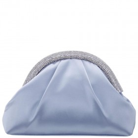 Women Nina Shoes Satin Shop | Jane Icy Blue Satin/glass Crystal Frame Clutch