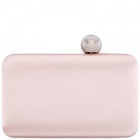 Women Nina Shoes Satin Shop | Kimberly Pearl Rose Satin Minaudiere With Crystal Clasp