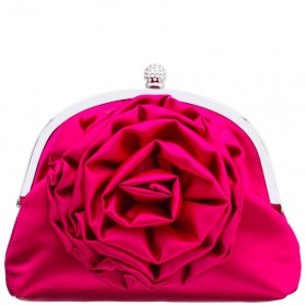 Women Nina Shoes Satin Shop | Sweetie Parfait Pink Flower Embellished Frame Clutch