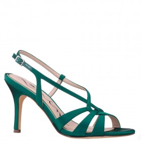 Women Nina Shoes Satin Shop | Valley Spruce Satin High-heel Slingback Sandals