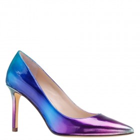 Women Nina Shoes Wide Widths | Nina85 Electric Blue Ombre Patent Leatherette High-heel Classic Pump