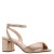 Women Nina Shoes Block Heels | Nigella Taupe Metallic Suedette Block-heel Sandals With Twist-front And Ankle-strap