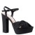 Women Nina Shoes Block Heels | Skylynn Black Peau Block-heel With Platform Stiletto Sandal With Ankle-strap