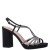 Women Nina Shoes Block Heels | Summer Black Satin With Crystals Block-heel Slingback Sandals With Platform