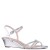 Women Nina Shoes Flats & Wedges | Valeria Silver Glaze With Clear Rhinestone Knot On A Demi-wedge With Ankle-strap