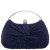 Women Nina Shoes Handbags | Brando Navy Chiffon/satin/glass Crystal Minaudiere