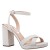 Women Nina Shoes Platforms | Shelia Silver Glitter Net Block-heel Sandals With Ankle-strap