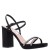 Women Nina Shoes Platforms | Steven Black Satin With Crystal X-band Block-heel Platform Sandals With Ankle-strap