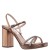 Women Nina Shoes Platforms | Steven Bronze Metallic Foil With Crystal X-band Block-heel Platform Sandals With Ankle-strap