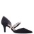 Women Nina Shoes Prom | Blair Black Satin D'orsay Mid-heel Pumps With Crystals And Pearls Instep Strap