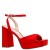 Women Nina Shoes Prom | Stacie Red Satin Block-heel Platform Sandals With Twist-front And Ankle-strap