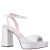 Women Nina Shoes Prom | Stacie True Silver Metallic Suedette Block-heel Platform Sandals With Twist-front And Ankle-strap
