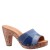 Women Nina Shoes Retro Shoes | Village Dark Blue Denim Patchwork Slide On A Printed Platform Bottom