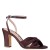 Women Nina Shoes Sandals | Ashley Chocolate Satin Block-heel Sandals With Twist-front And Ankle Strap