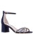 Women Nina Shoes Sandals | Brooke New Navy Satin Block-heel Sandals With Ankle-straps And Crystal Bands