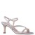 Women Nina Shoes Sandals | Lizelle Silver Textured Metallic Foil Mid-heel Sandals With Clear Crystal Bands