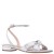 Women Nina Shoes Sandals | Sulma Silver Metallic Suedette Block-heel Flat Sandals With Ankle-strap