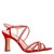 Women Nina Shoes Satin Shop | Anna Red Satin With Crystals Mid-heel Strappy Sandals