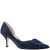 Women Nina Shoes Wide Widths | Blakely New Navy Satin D'orsay Mid-heel Pleated-toe Pumps