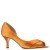 Women Nina Shoes Wide Widths | Contesa Burnt Amber Satin D'orsay Pumps With A Peep-toe On A Mid-heel
