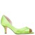 Women Nina Shoes Wide Widths | Contesa Lime Light Satin D'orsay Mid-heel Pumps With A Peep-toe