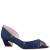 Women Nina Shoes Wide Widths | Rossie New Navy Satin Crystal Low-heel D'orsay Evening Pump
