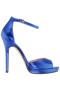 Dámske sandále Nina Shoes Prom | Famia Electric Blue Metallic Stiletto Platform s remienkom na členku