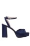  Dámske sandále Nina Shoes na ples | Nové námornícke saténové sandále na platforme s blokovým podpätkom, otáčaním vpredu a remienkom na členku Stacie